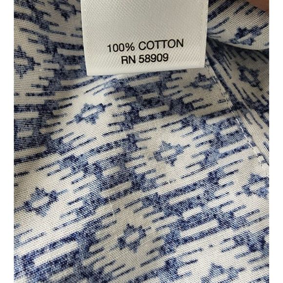 ROWM Big & Tall Mens Short Sleeved Collared Shirt Blue White NWT 2XT Cotton - Picture 7 of 8